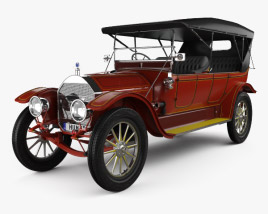 Pierce-Arrow Model 66-A 7-passenger Touring 1913 Modello 3D