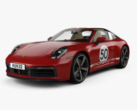 Porsche 911 Targa 4S Heritage with HQ interior 2024 3D model