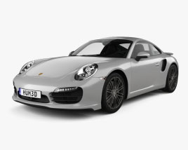 Porsche 911 Turbo с детальным интерьером 2015 3D модель