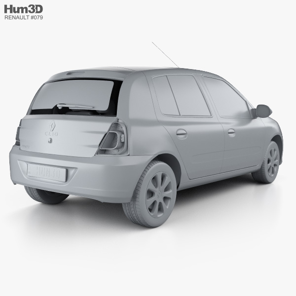Renault Clio 5-door 2013 3D model - Download Vehicles on