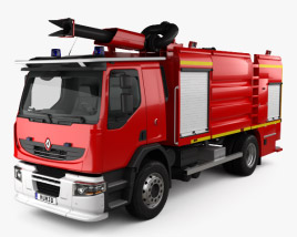 Renault Premium Lander Пожарная машина 2014 3D модель
