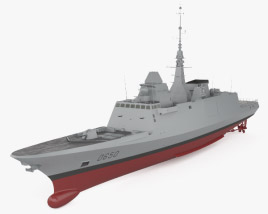 French frigate Aquitaine 3D model