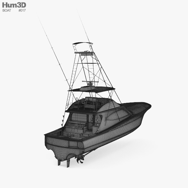 Hatteras GT65 Carolina Sportfishing Yacht 3D model - Download Ship on