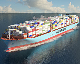 Maersk Triple E-Клас Контейнеровоз 3D модель