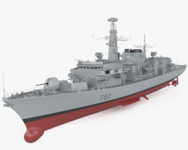 Duke-Klasse Fregatte 3D-Modell