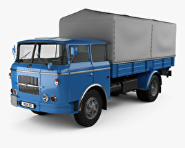 Skoda 706 RT Camión de Plataforma 1957 Modelo 3D
