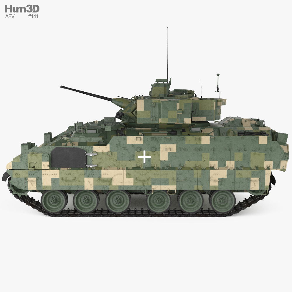 M2A2 Bradley ODS-SA 3d model side view