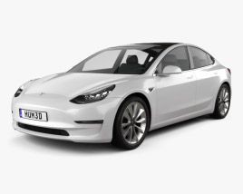 Tesla Model 3 2021 Modello 3D