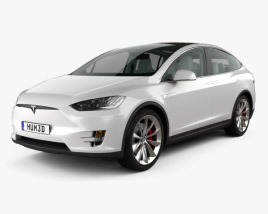Tesla model X with HQ interior 2020 3D model