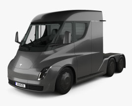 Tesla Semi Day Cab トラクター・トラック インテリアと とエンジン 2021 3Dモデル