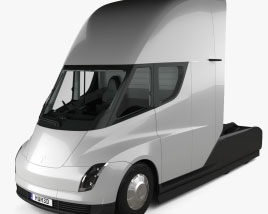 Tesla Semi Sleeper Cab Tractor Truck with HQ interior and engine 2021 3D model