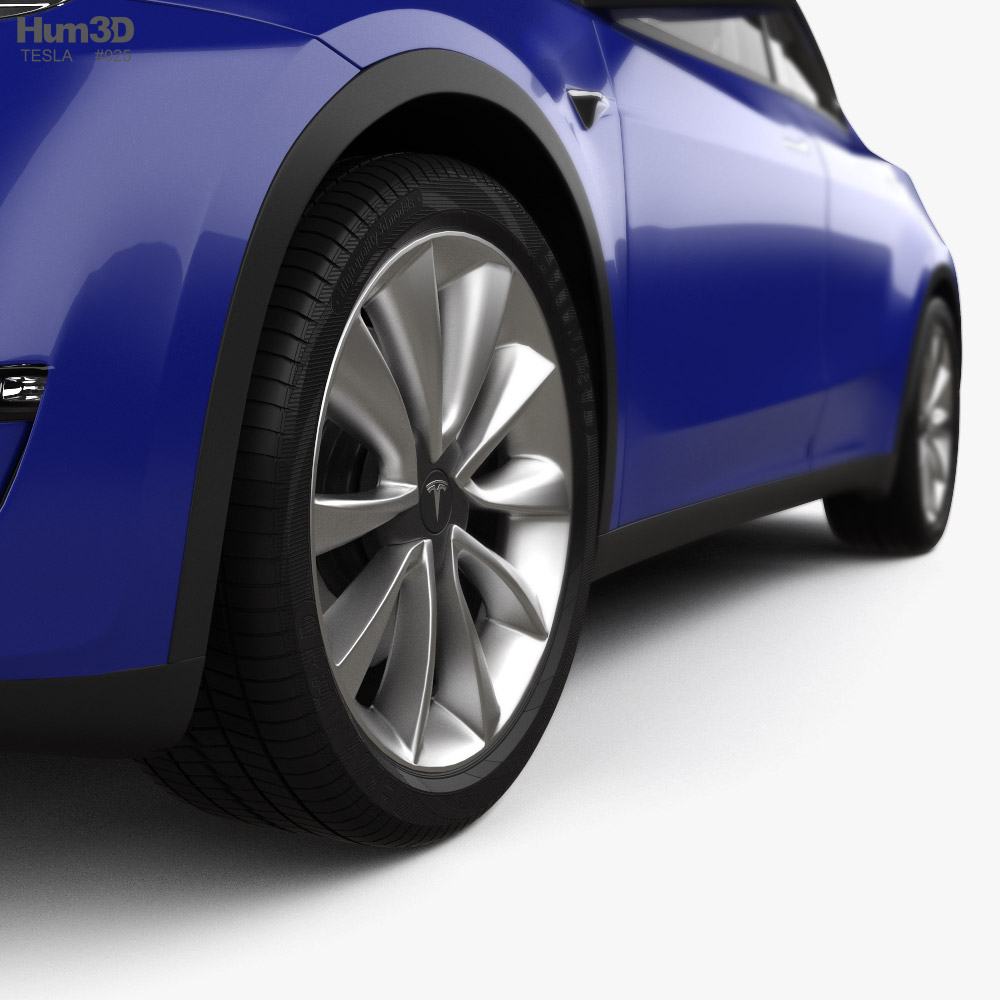 Tesla Model Y mit Innenraum 2024 3D-Modell - Herunterladen Fahrzeuge on