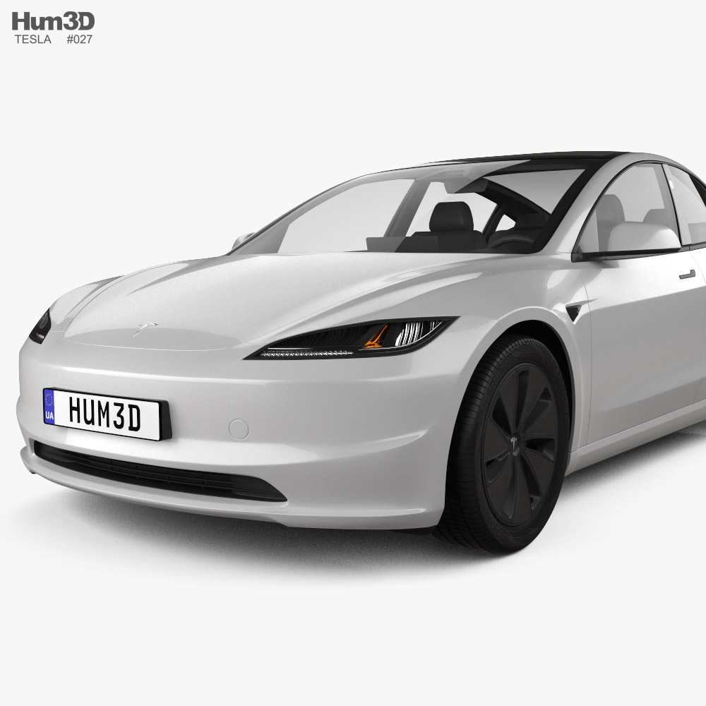 Tesla Model 3 2024 - 3D Model for Corona