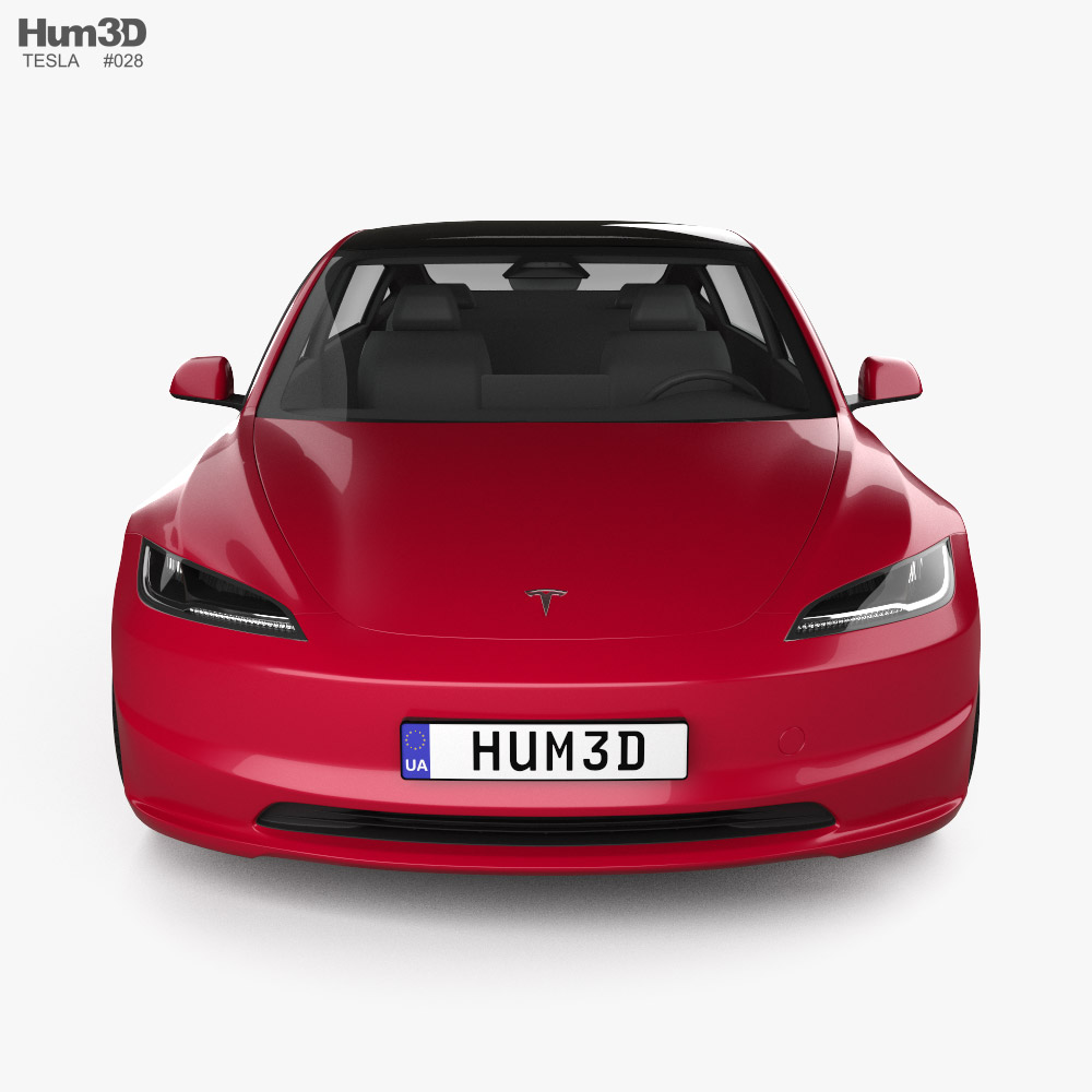 Tesla Model 3 Performance 2024 3D-Modell - Herunterladen Fahrzeuge on