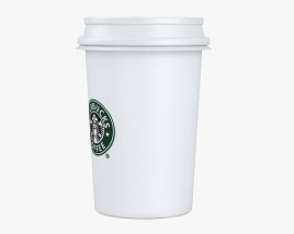 Чашка кофе из белой бумаги 3D модель