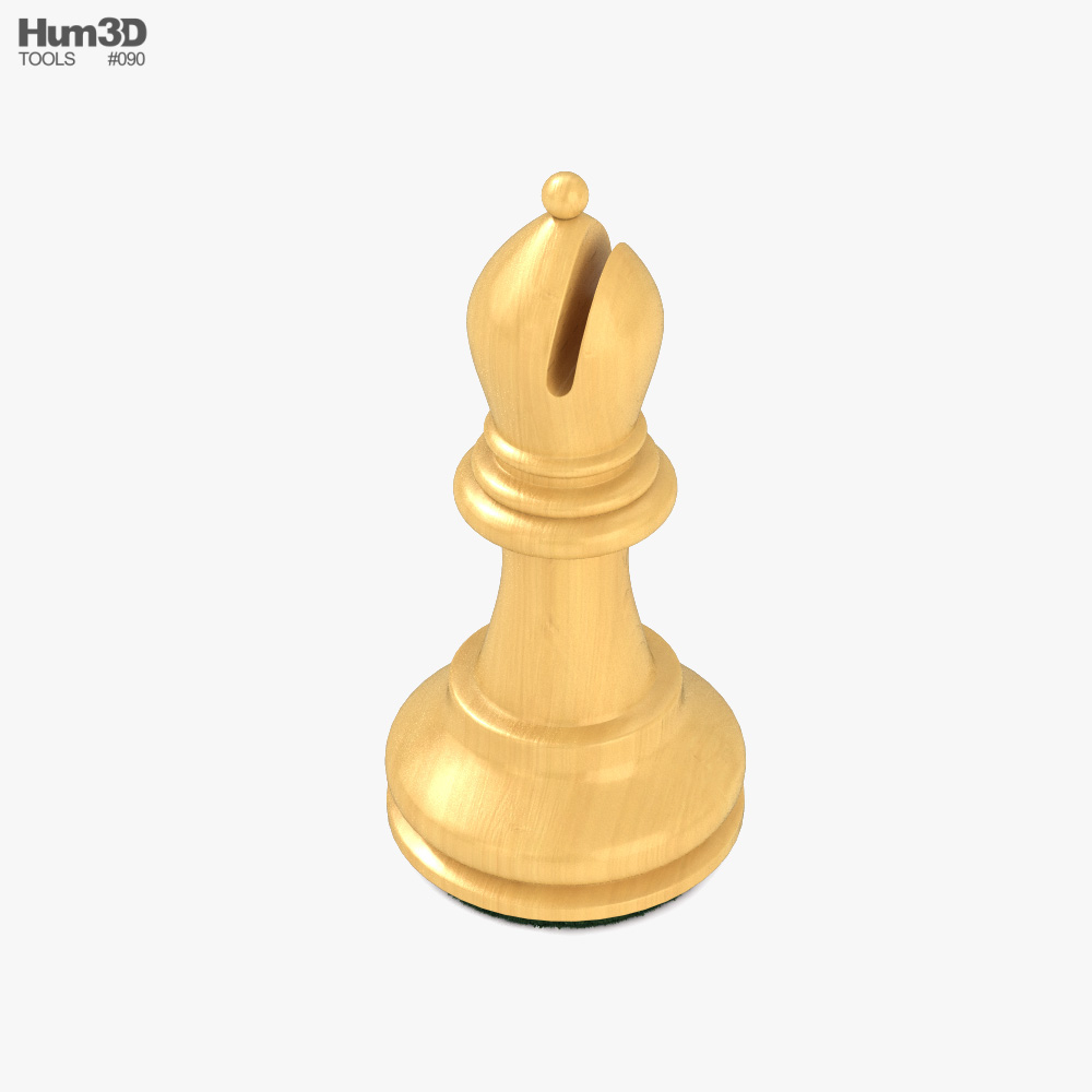 3d render do dourado bispo xadrez peça em branco fundo. 23560593 PNG