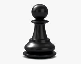 Шахматная фигура Пешка Черный цвет 3D модель