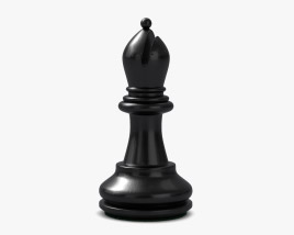 Шахматная фигура Слон Черный цвет 3D модель