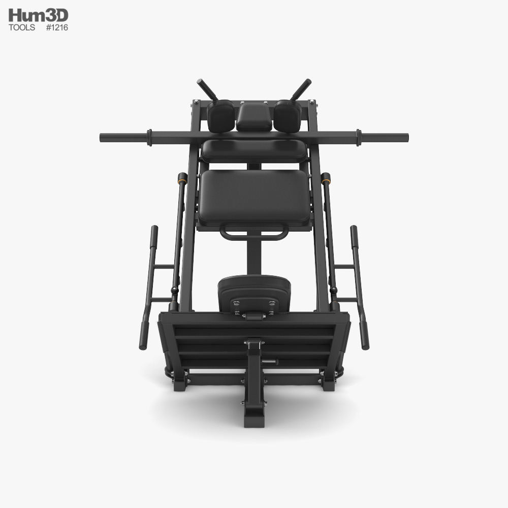 Leg Press Hack Squat Machine 3D model - Download Life and Leisure on ...