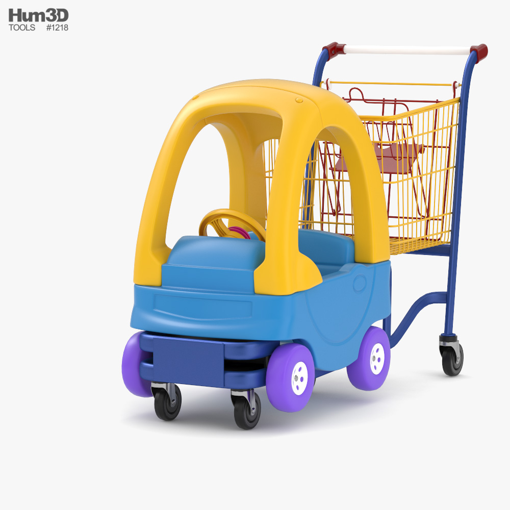 Supermercato Carrello della spesa con auto giocattolo Modello 3D - Scarica  Oggetti di Vita on