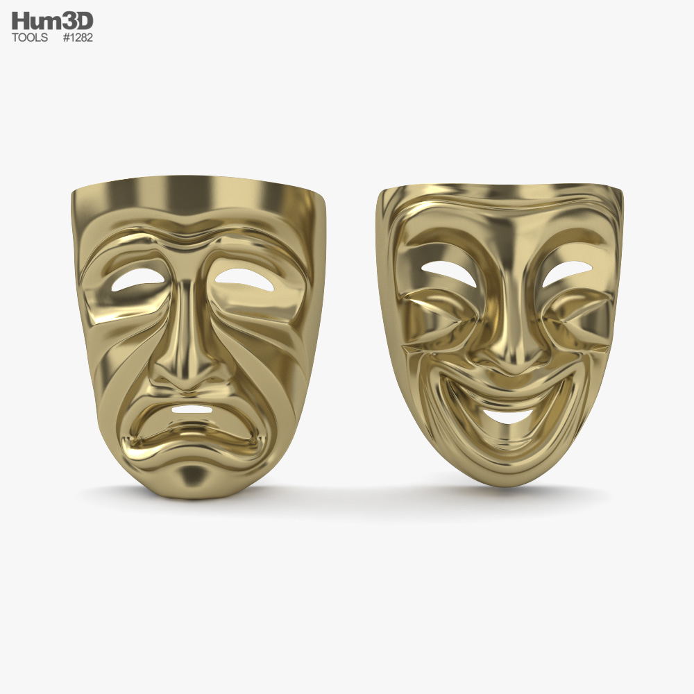 Театральные маски 3D модель - Скачать Хобби и Быт на 3DModels.org