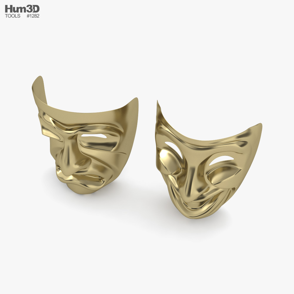 Театральные маски 3D модель - Скачать Хобби и Быт на 3DModels.org