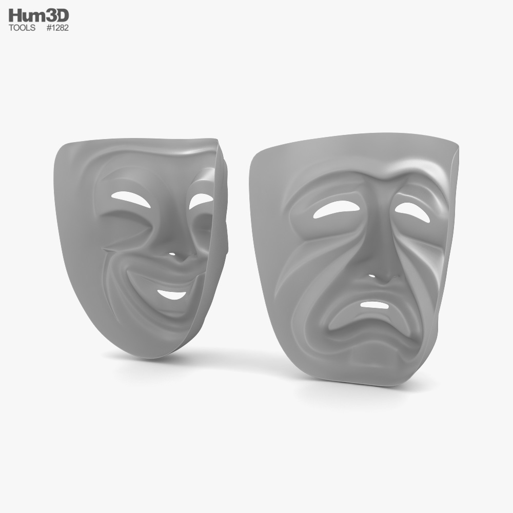 Theatre Tragedy Mask 3D Model $19 - .3ds .obj .c4d .max .ma - Free3D