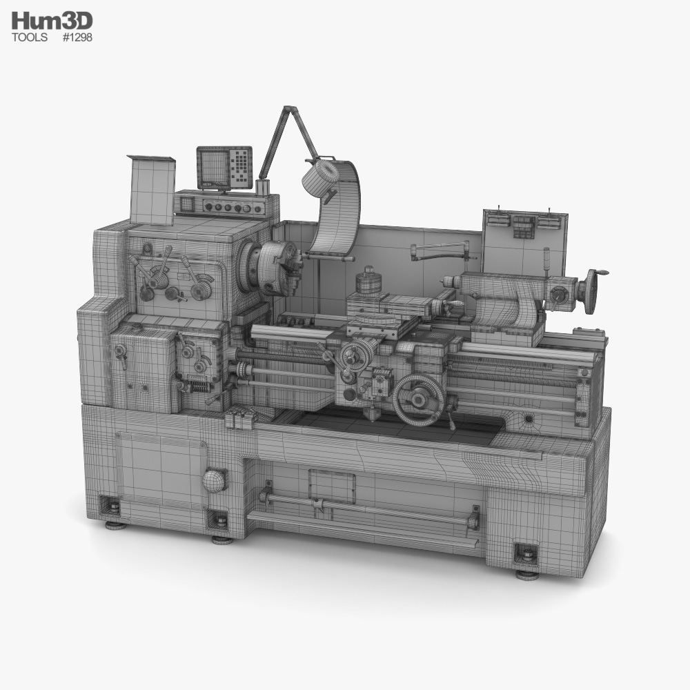 Modello 3D Officina del banco da lavoro della macchina del tornio Strumenti  industriali del garage - TurboSquid 1810042