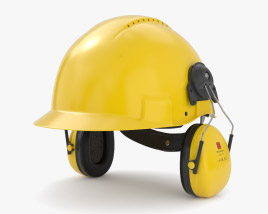 Construction 이어폰 With Safety Helmet 3D 모델 
