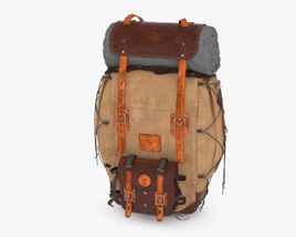 Vintage Travel Backpack 3D模型