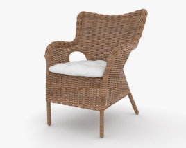 Кресло из ротанга 3D модель