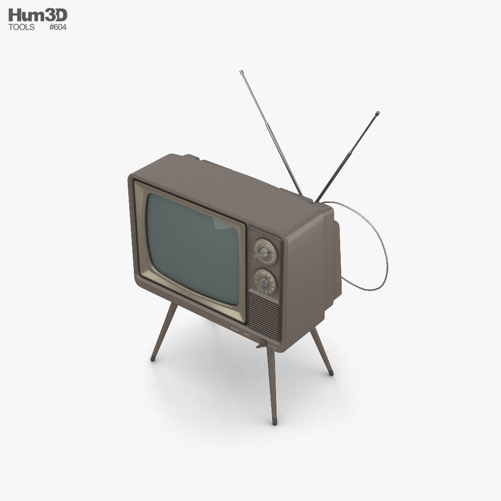 retro tv 3d model 3D Model in TV 3DExport