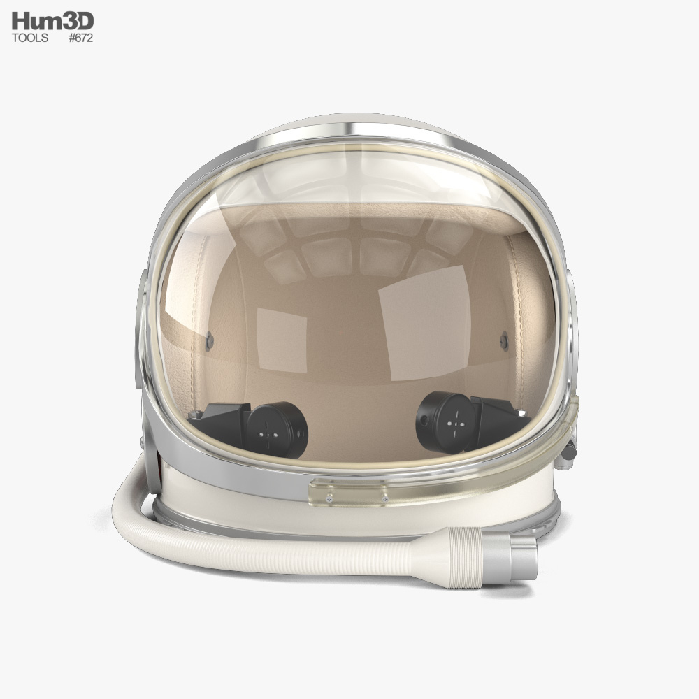 modelo 3d Casco de astronauta 08 - Aluminio blanco - Moda de
