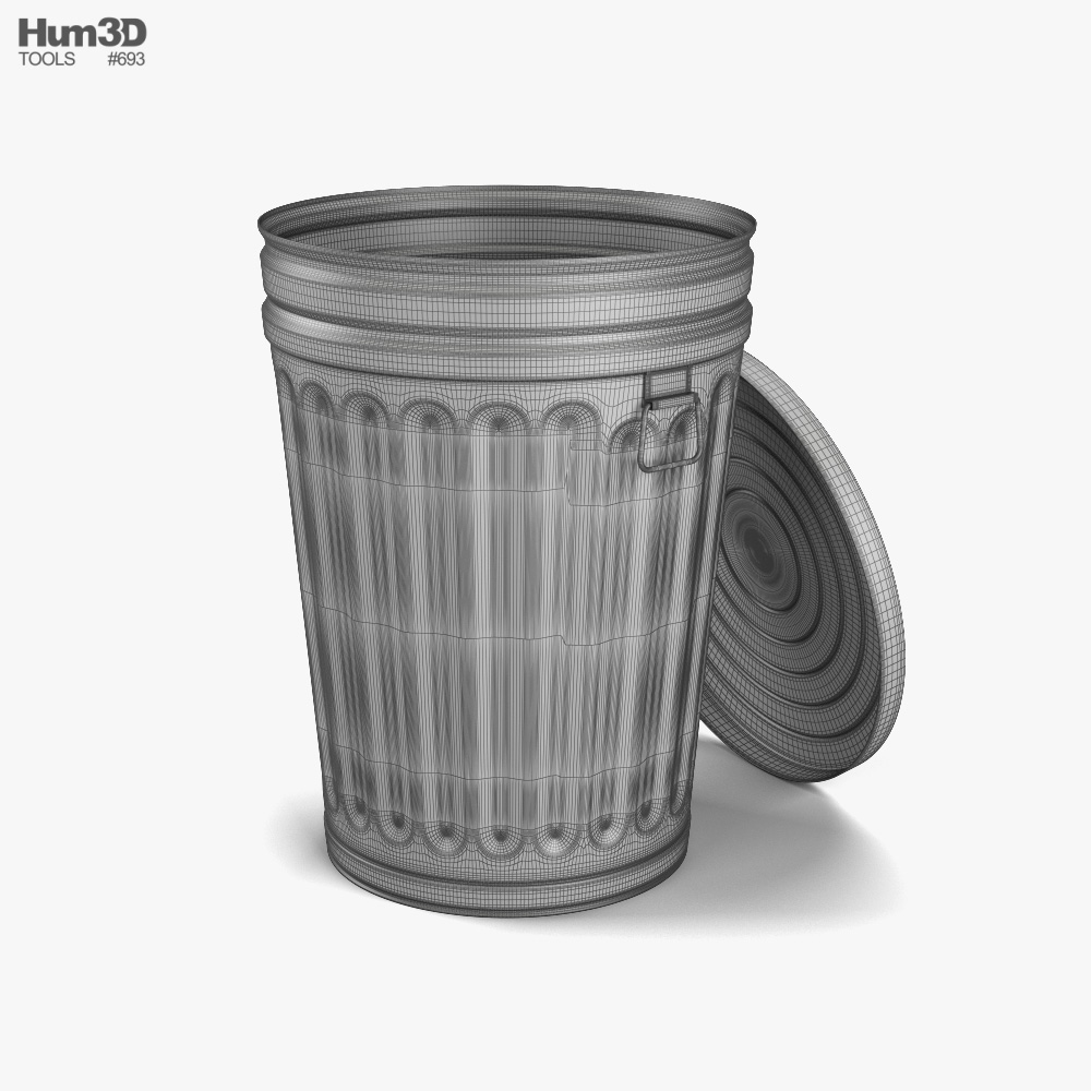 Trash can v1 3D Model in Parts 3DExport
