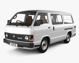 Toyota Hiace Passenger Van with HQ interior 1985 3D model