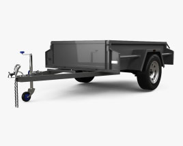 通用型 Box 1-axle Car Trailer 2024 3D模型