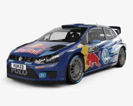 Volkswagen Polo R WRC Race Car 2018 3D model