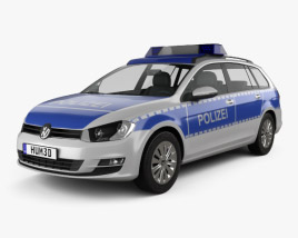Volkswagen Golf variant Police Germany 2019 3D model