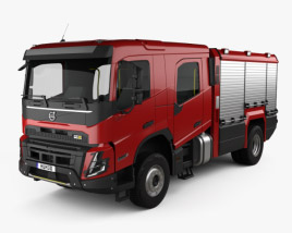 Volvo FMX Crew Cab Пожарная машина 2023 3D модель