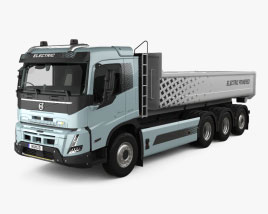 Volvo FMX Electric Tipper Truck with HQ interior 2023 3D model