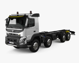 Volvo FMX Chassis Truck 4-axle with HQ interior 2016 3D model