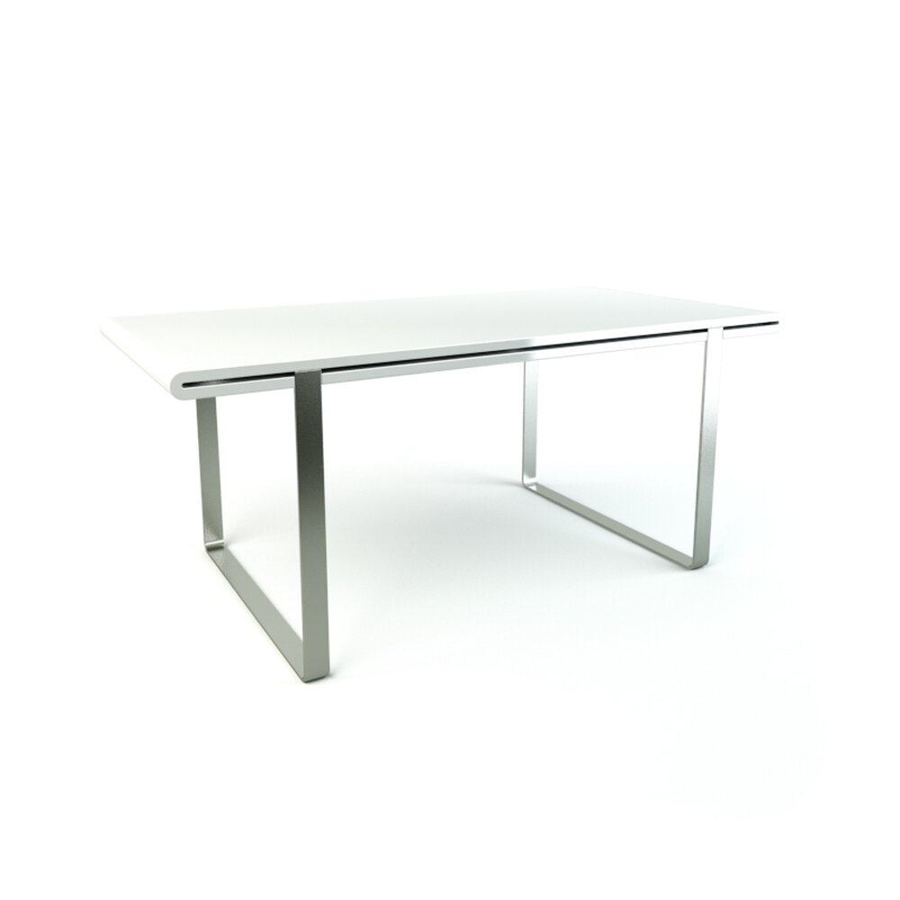 Modern White Desk 3d model
