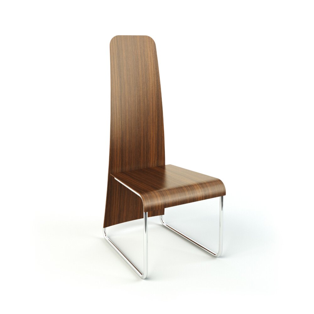 Modern Wooden Chair 06 3d model
