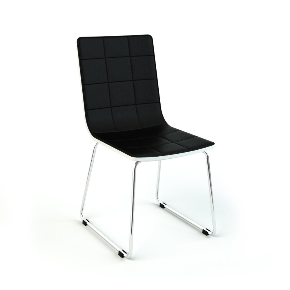 Modern Black Sled Chair Modelo 3D